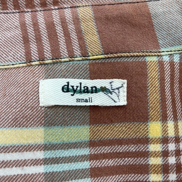 Dylan by True Grit Burnt Orange Plaid Fringe Detail Button Down Plaid Shirt - Picture 10 of 10